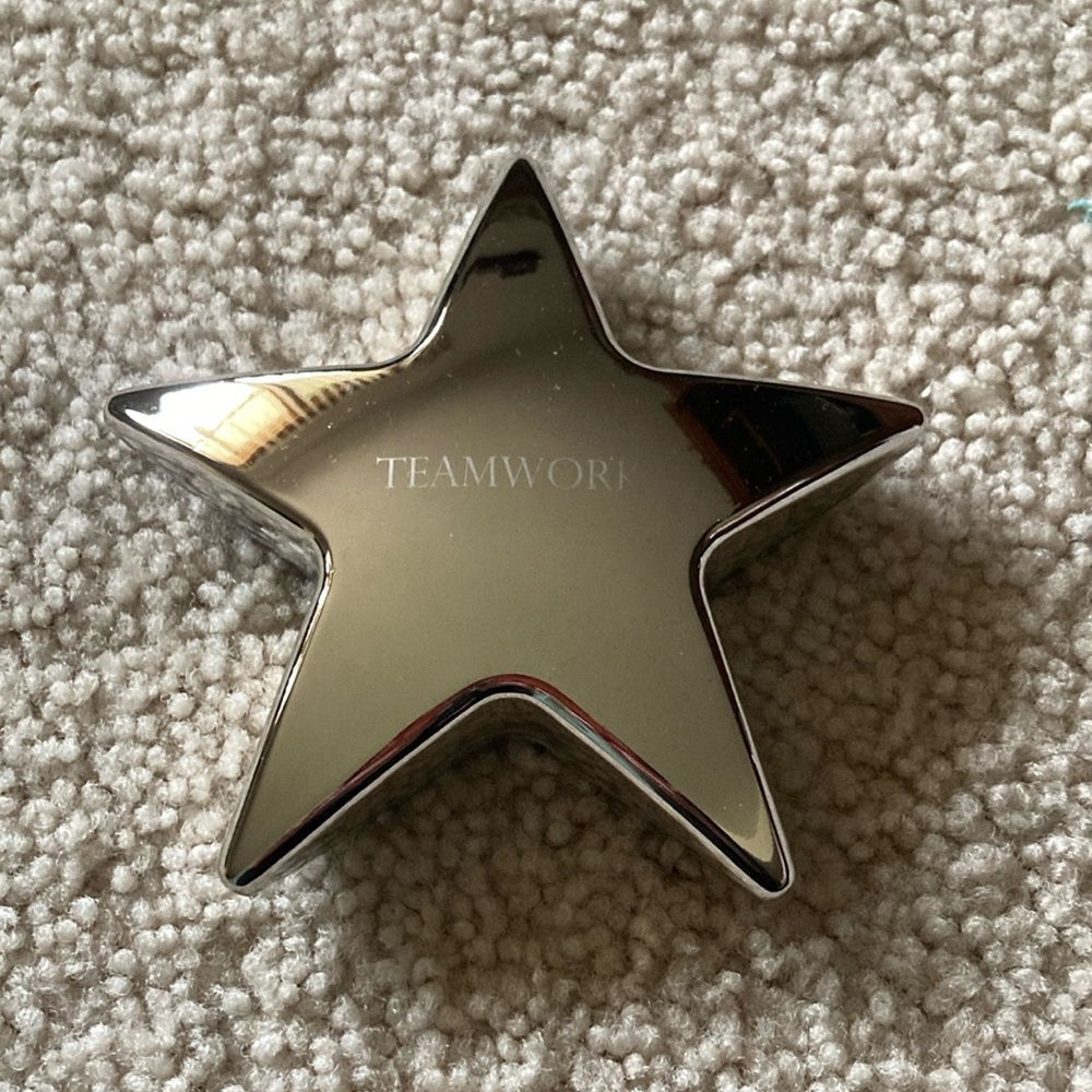 Silver Star Paperweight  - "Teamwork"